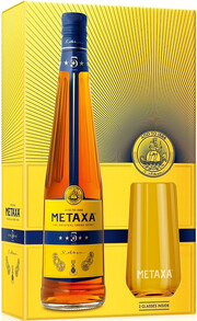 Metaxa 5*, gift box with 2 glasses, 0.7 л