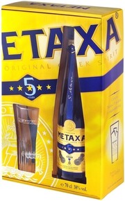 Metaxa 5*, gift box with a glass, 0.7 л