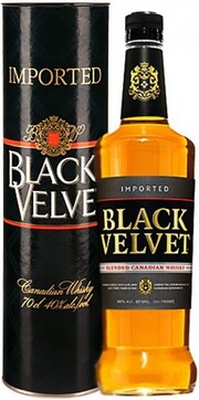 На фото изображение Black Velvet, in box, 0.7 L (Виски Блэк Вельвет, в коробке в бутылках объемом 0.7 литра)