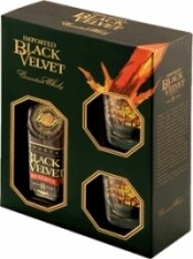 In the photo image Black Velvet Reserve 8 years, gift box with 2 glasses, 0.7 L