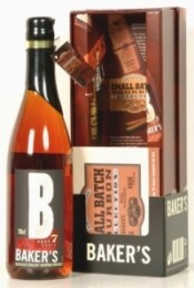 На фото изображение Bakers aged 7 years, with box, 0.75 L (Виски Бэйкерс 7 лет в коробке в бутылках объемом 0.75 литра)
