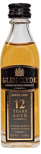 На фото изображение Glen Clyde 12 Years Old, 0.05 L (Глен Клайд 12 лет в маленьких бутылках объемом 0.05 литра)
