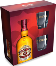Chivas Regal 12 years old, gift set with two glasses