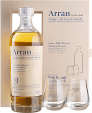Arran 10 years, gift box with two glasses