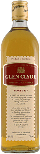 На фото изображение Glen Clyde 3 Years Old, 0.7 L (Виски Глен Клайд 3 года в бутылках объемом 0.7 литра)