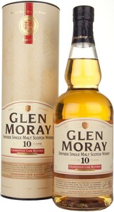 Glen Moray 10 YO, Chardonnay Cask Matured, gift tube, 0.7 л