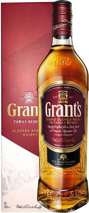 На фото изображение Grants Family Reserve, gift box, 0.75 L (Вильям Грантс Фамили Резерв в коробке в бутылках объемом 0.75 литра)