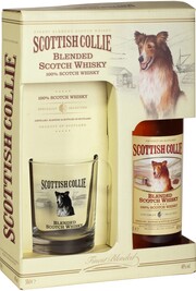 На фото изображение Scottish Collie, gift box and glass, 0.5 L (Скоттиш Колли в коробке с фирменным стаканом в бутылках объемом 0.5 литра)