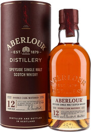 На фото изображение Aberlour 12 Years Old, 0.7 L (Аберлауэр 12-летний, в тубе в бутылках объемом 0.7 литра)