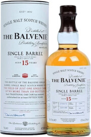 На фото изображение Balvenie Single Barrel 15 Years Old, gift tube, 0.7 L (Балвени Сингл баррел 15 лет, в тубе в бутылках объемом 0.7 литра)
