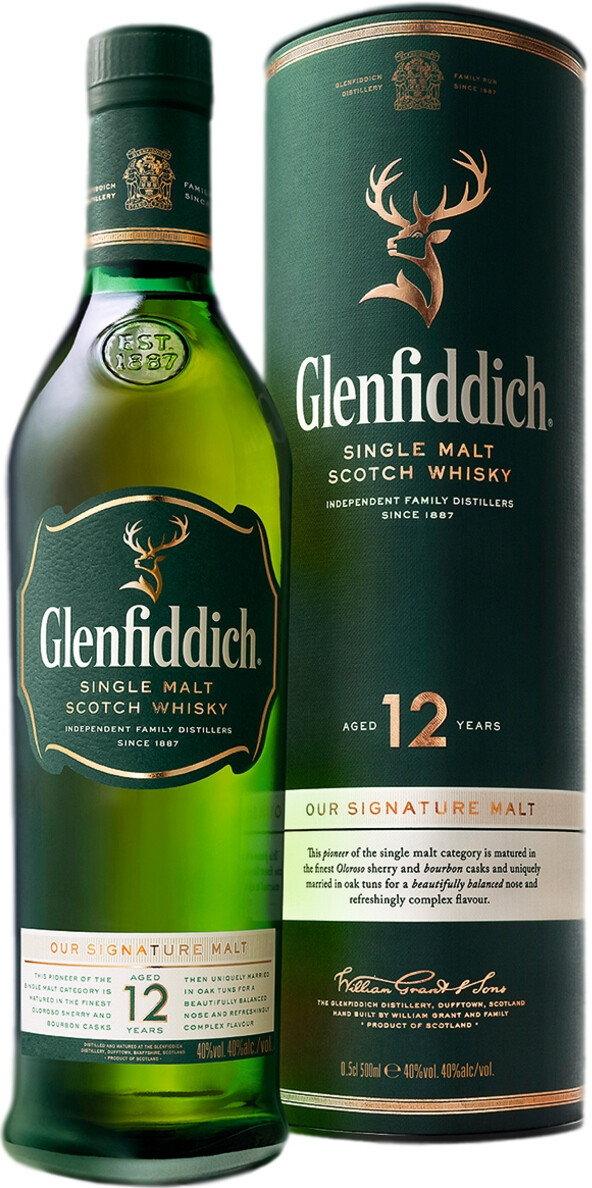 Glenfiddich 12 year old 70 cl whisky bottle box EMPTY 