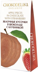 Chokodelika, Apple pieces in chocolate with strawberry, gift box, 80 g