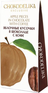 Chokodelika, Apple pieces in chocolate with coffee, gift box, 80 g