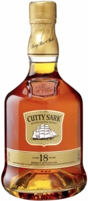 На фото изображение Cutty Sark 18 YO, 0.7 L (Катти Сарк 18 лет в бутылках объемом 0.7 литра)