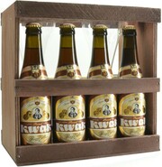 Pauwel Kwak, wooden box with 4 bottles & 2 glasses