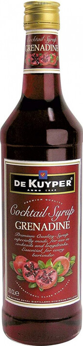 На фото изображение De Kuyper Grenadine, 0.7 L (Де Кайпер Гренадин объемом 0.7 литра)