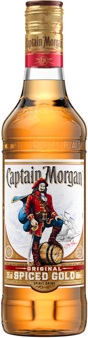 На фото изображение Captain Morgan Spiced Gold, 0.5 L (Капитан Морган Спайсд Голд объемом 0.5 литра)