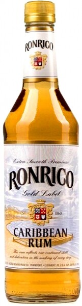 На фото изображение Ronrico Gold Label, 0.7 L (Ронрико Голд Лейбл объемом 0.7 литра)