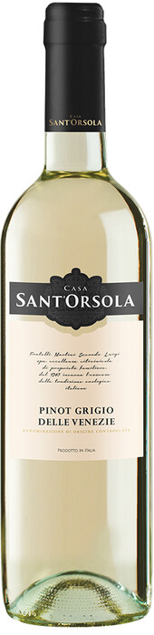 На фото изображение Fratelli Martini, SantOrsola Pinot Grigio delle Venezie DOC, 0.75 L (СантОрсола Пино Гриджио объемом 0.75 литра)
