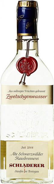 На фото изображение Schladerer, Zwetschgenwasser, 0.7 L (Шладерер, Сливовый объемом 0.7 литра)