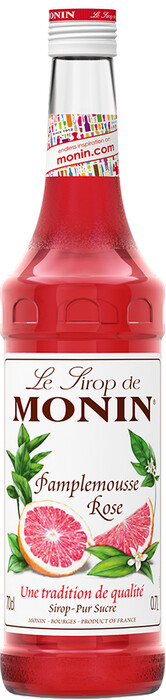 На фото изображение Monin, Ruby Red Grapefruit, 0.7 L (Монин, Розовый грейпфрут объемом 0.7 литра)