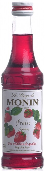 На фото изображение Monin Fraise Strawberry, 0.7 L (Монин Клубника сладкая объемом 0.7 литра)