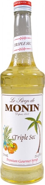 На фото изображение Monin Triple Sec, 0.7 L (Монин Три секунды (Трипл Сек) объемом 0.7 литра)