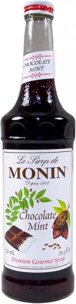 На фото изображение Monin Chocolate Mint, 0.7 L (Монин Шоколад мятный объемом 0.7 литра)