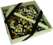 CHCO, Dark chocolate Nuts, in wooden box with a hammer