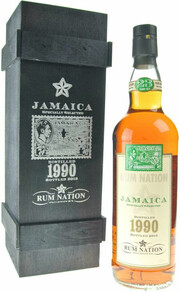Ямайский ром Rum Nation, Jamaica 23 Years Old, 1990, wooden box, 0.7 л