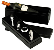 Agap, Gift set Luxe Noire, box for 1 bottle & 4 wine accessories