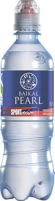 На фото изображение Жемчужина Байкала Спорт, негазированная, в пластиковой бутылке, объемом 0.5 литра (Baikal Pearl Sport version, Still, PET 0.5 L)