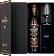 Glenfiddich 18 Years Old, gift set with glass and whisky notebook, 0.75 L