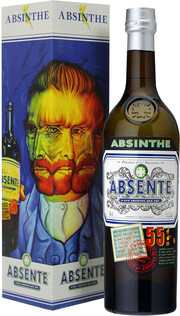 На фото изображение Absente 55, gift box, 0.7 L (Абсент 55, в подарочной коробке объемом 0.7 литра)