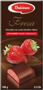 Dulcinea, Milk Chocolate with Strawberry Filling, 100 g