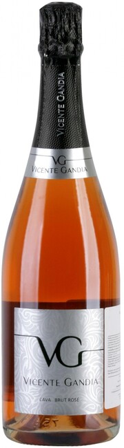 На фото изображение Vicente Gandia, Cava Brut Rose, Cava DO, 0.75 L (Висенте Гандия, Кава Брют Розе объемом 0.75 литра)