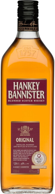 На фото изображение Hankey Bannister Original, 0.7 L (Хэнки Баннистер Ориджинл в бутылках объемом 0.7 литра)
