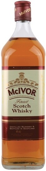 На фото изображение McIvor Finest Scotch Whisky, 0.5 L (Мак Айвор Файнест Скотч Виски в бутылках объемом 0.5 литра)