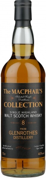 На фото изображение The MacPhails Collection from Glenrothes, 8 yo, 0.7 L (МакФейлз Коллекшн из Гленротс, 8 лет в бутылках объемом 0.7 литра)
