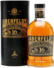 На фото изображение Aberfeldy 16 Years Old, in tube, 0.7 L (Аберфелди 16-летний, в тубе в бутылках объемом 0.7 литра)