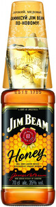 Jim Beam, Honey, with glass, 0.7 л