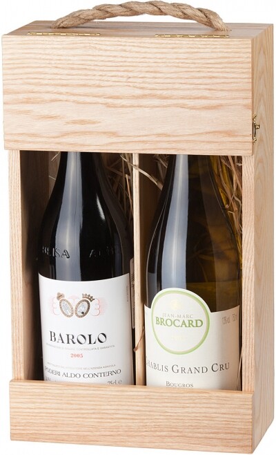 На фото изображение France, Italy Two bottles gift set (Франция, Италия Подарочный сэт на 2 бутылки вина)