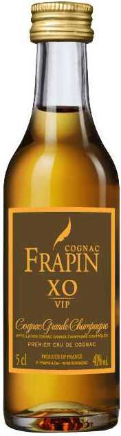 На фото изображение Frapin VIP XO Grande Champagne, Premier Grand Cru Du Cognac, 0.05 L (Фрапэн VIP XO Гранд Шампань, Премье Гран Крю региона Коньяк объемом 0.05 литра)