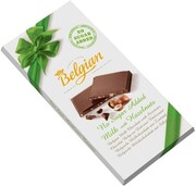 Шоколадные плитки The Belgian, Milk Chocolate No Sugar Added with Hazelnuts, 100 г
