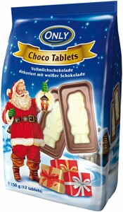 Only, Choco Tablets Figured White and Milk Chocolate, 150 g