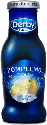 На фото изображение Derby Blue Pompelmo, Glass, 0.2 L (Дерби Блю Грейпфрут, в стеклянной бутылке объемом 0.2 литра)