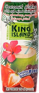 King Island Coconut Water with juice (strawberry, pomegranate, red grape), 250 мл
