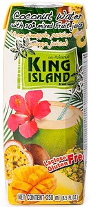 King Island Coconut Water with juice (pineapple, passion fruit, mango), 250 ml