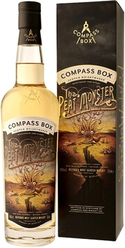 На фото изображение Compass Box The Peat Monster, gift box, 0.7 L (Компас Бокс Пит монстер, в подарочной коробке в бутылках объемом 0.7 литра)
