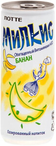 Lotte, Milkis Banana, in can, 250 мл